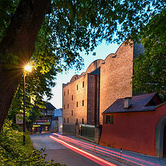 Ravensburger Kunstmuseum bei Abenddämmerung
