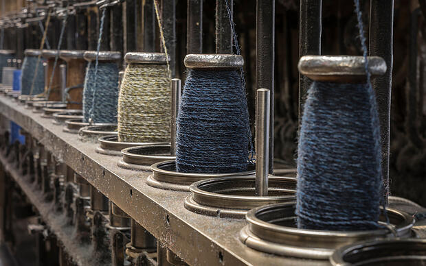 Historische Spinnmaschine im Textilmuseum St. Gallen