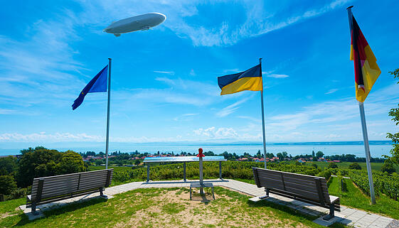 Aussicht vom Hohberg bei Immenstaad auf den Bodensee