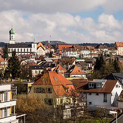Luftbild von Oberstadt in Stockach