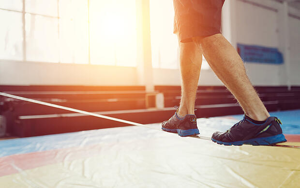 Training und Slackline Gleichgewichtskunst