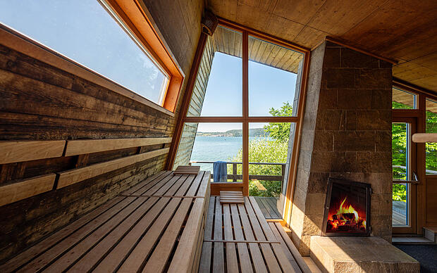 Mit Seeblick saunieren Sauna mit Ausblick