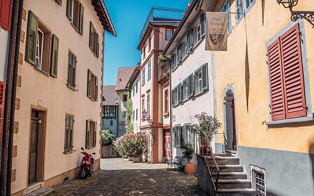 Enge Gassen in der Oberstadt in Bregenz