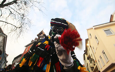 Freches Überlinger Hänsele am Hänsele Juck an Fastnacht