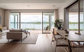 Ferienwohnung mit Balkon und Blick auf den See