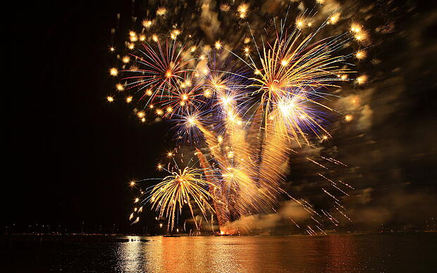 Feuerwerk über dem Bodensee