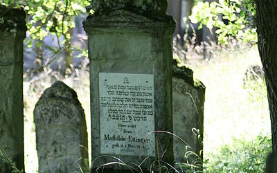 Jüdischer Friedhof Grabstein auf dem Jüdischen Friedhof im Museum in Gailingen