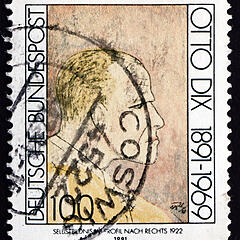Otto Dix Selbstportrait auf einer Briefmarke