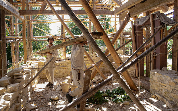 Klosterplan St. Gallen Fleißige Handwerker