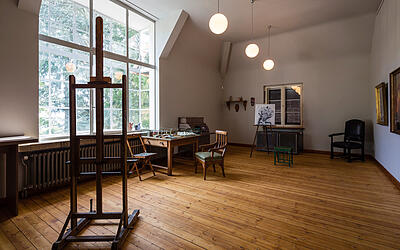 Mediaguide (Atelier im Museum Haus Dix)   Foto: die arge lola, © Kunstmuseum Stuttgart