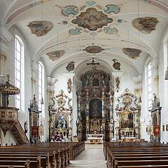 Innenraum der Barockkirche St. Martin in Langenargen