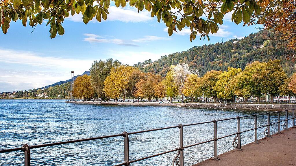 Promenade in Bregenz im Herbst